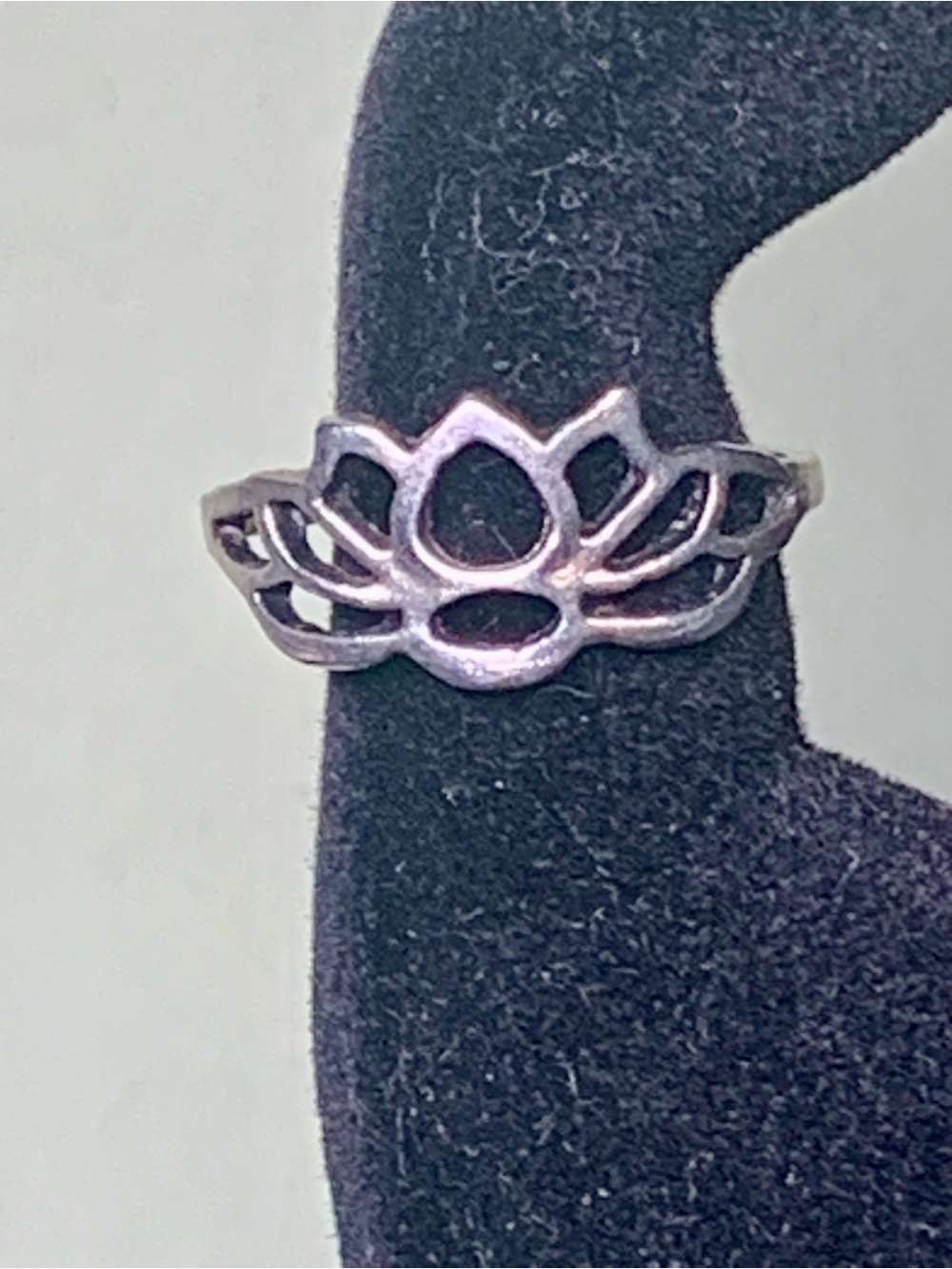 Lotus Cutout Sterling-Style Silver Ring - Women Jewelry